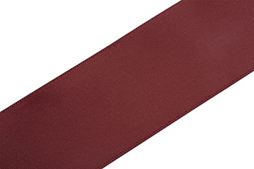 Fondersy 91 Meters Burgundy Double Faced Satin Ribbon - 38mm Width for Wedding Gift Wrapping, Floral Arrangement and Crafts - Image 2