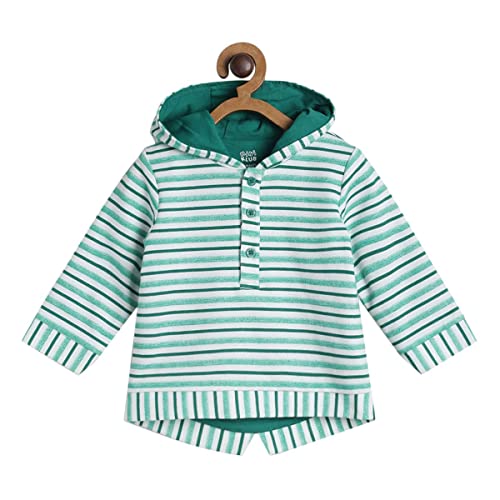 Image of miniklub Baby Long Sleeve Hooded Knit Cotton Sweat Shirt, (Marshmallow)