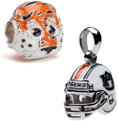 Auburn University Charms | AU Aubie the Tiger and AU Helmet Charms | Officially Licensed Auburn University Jewelry | Auburn Football | AU Charms | Auburn Gifts | AU Jewelry | Stainless Steel
