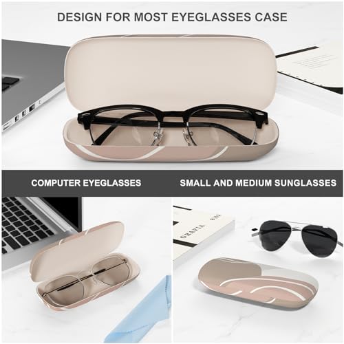Image of Eyeglasses Case, Portable Hard Shell Protective Case for Glasses, Eyeglass Holder Box for Women with Cleaning Cloth