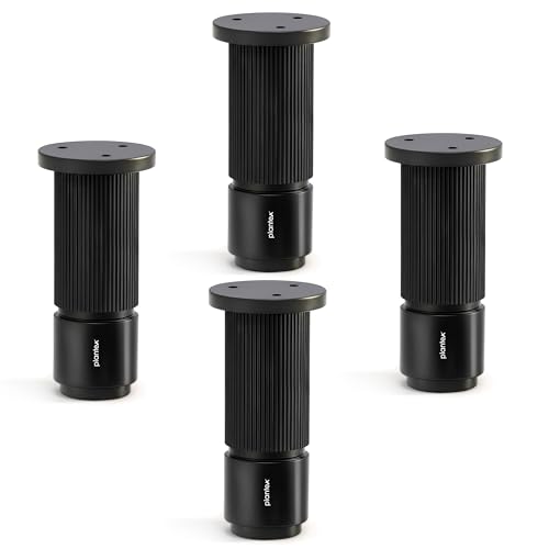 Image of Plantex 4 Inch Sofa Leg for Bed Furniture /Aluminium Sofa Leg for Table /Support Legs /Furniture Leg - Pair of 2 (4 Piece) (DTS-77, Black)