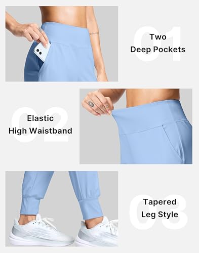 Image of SANTINY Women's Joggers Pants with Pockets Lightweight High Waisted Athletic Gym Workout Pants for Women Yoga Travel