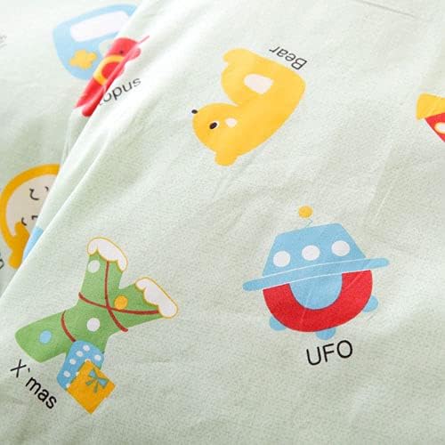 えいご/学びの眠り「75×128cm」綿100％ 防縮加工 耐久性◎ 日本製 【スイートホー】 グリーン[4141CGRz] お