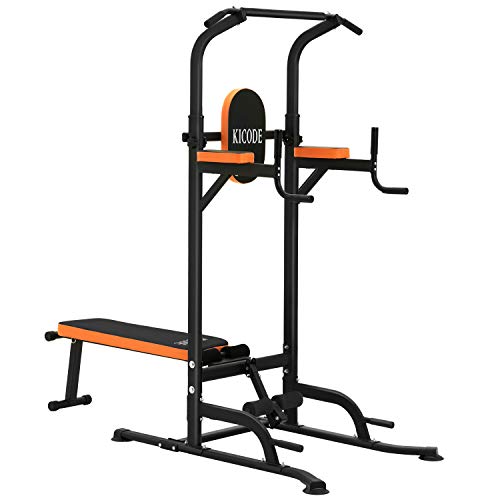 Kicode Power Tower, Workout Dip Station with Sit up Bench, Home Gym Pull Up Bar Dip Station, Exercise Tower Dip Stand, Adjustable Height Strength Training Multi-Function Fitness Equipment - Home Fitness Guru Kicode Power Tower, Workout Dip Station with Sit up Bench, Home Gym Pull Up Bar Dip Station, Exercise Tower Dip Stand, Adjustable Height Strength Training Multi-Function Fitness Equipment - Image 6