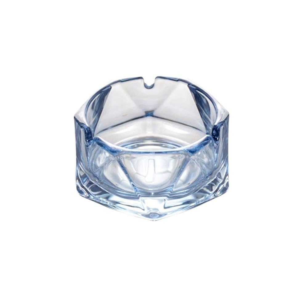 Indoor Decorative Crystal Glass Geometric Shape Portable Tabletop Ashtray for Indoor Outside Use for Desktop