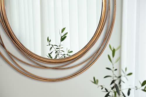 Vellque 36 Inch Round Mirror Gold,Circle Wall Mirror For Bathroom Vanity,Large Circle Mirror For Wall Decor,Circle Gold Mirror Large,Hallway Mirror Wall Mount,Wall Accent Mirror Fireplace,Big Mirror #TOP4