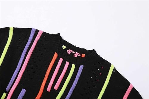 BAIMORE Women's Knit Tassel Fringed Pullover Sweater Crewneck Long Sleeve Pullover Cropped Top2