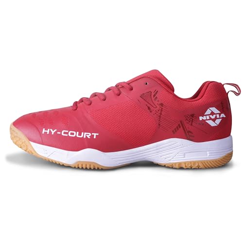 Image of NIVIA HY-Court 2.1 Badminton Shoes for Men | Ultimate Footwear for Court Mastery | Padel Shoes | Pickleball Shoes | Non-Marking Court Shoes | Unleash Your Full Court Potential | (Navy Blue /Red /Yellow /Black)