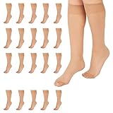 L'eggs Everyday Knee High Stockings, Reinforced Toe, 100% Nylon, Nude, One Size (Pack of 20)