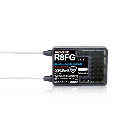 Radiolink 2.4Ghz R8FG 3ms Latency 8 Channels Gyro Receiver with Voltage Telemetry, Waterproof RX for...