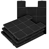 VIOKS SET 4x Dunstabzugshaube Filter Ersatz für Amica KF 17141 228x203x10mm Dunstabzug Filter / Active Kohlefilter Dunstabzugshaube Umluft / Aktivkohlefilter Abzugshaube Filter für Dunstabzugshaube