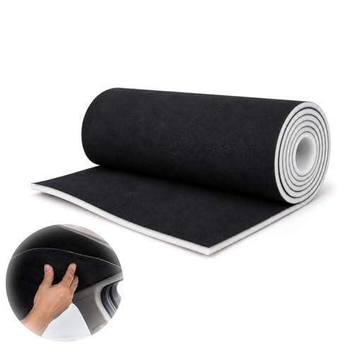 Tissu ciel de toit voiture avec mousse imitation daim noir pour rénovation pavillon auto
