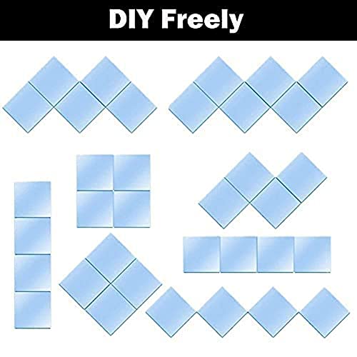 Full Length Mirror Tiles Self Adhesive (Glass, 12''X12''X 8Pcs), Square Mirrors For Wall , Frameless Mirror Full Length - Home Gym Mirror, Shatter Resistant Wall Mounted Mirror, 12X12 Mirror Squares #TOP5