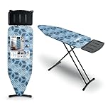 Tower T873001BLK Oversize Ironing Board with Adjustable Height, Smooth Glide Cover, Non-Slip Feet, Black
