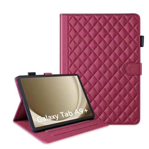 Coque Samsung Galaxy Tab A9 Plus rouge avec support et protection antichoc