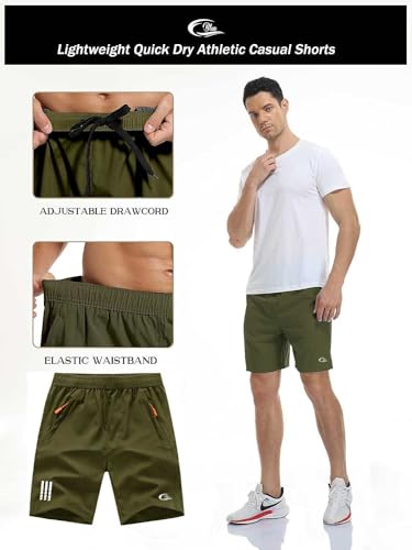 Image of CBlue Men's Regular Shorts (CBSHORTS-NS Army Green L)