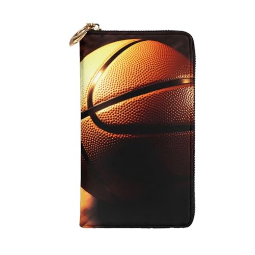 Basketball Background Wallet for Men Women Long Purse Leather Clutch Large Business Handbag Travel Phone Holder Credit Card Holder Money Case with Zipper Leather Wallets Gift2