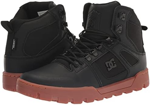 DC Men's Pure High-Top Water Resistant Boot Skate Shoe Snow, Black/Gum, 10 | Image 6