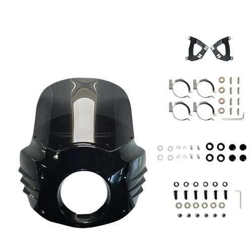 Spoiler pare-brise moto rouge Road Shark bulle Sportster 2011-2023 taille 11 13 15 pouces
