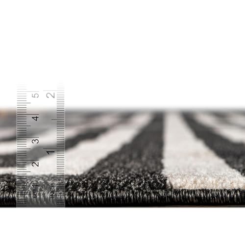 Tapete Rugs.com Hera Collection 2x3 Negro Media Pile miniatura 2