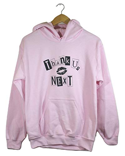 Thank u, next graphic light pink hoodie