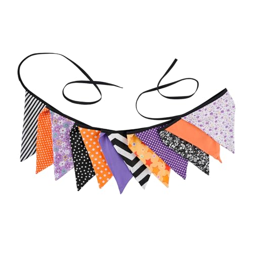 Banderines reutilizables de Halloween de Acción de Gracias, banderines triangulares de tela de algodón, para decoración de celebración de temporada