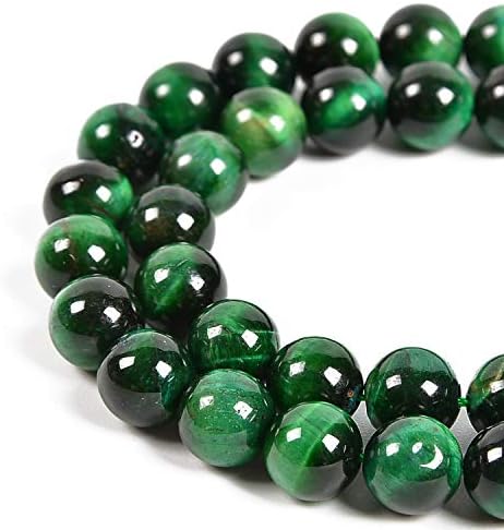 Nancybeads 60pcs 6mm Natural Green Tiger's Eye Gemstone Round Spacer Loose Stone Beads for Jewelry Making 15.5" 1 Strand (Green Tiger's Eye, 6mm 60Beads)