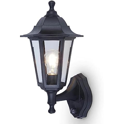 Black Glass Panel Vintage Outdoor Lantern Light Cover