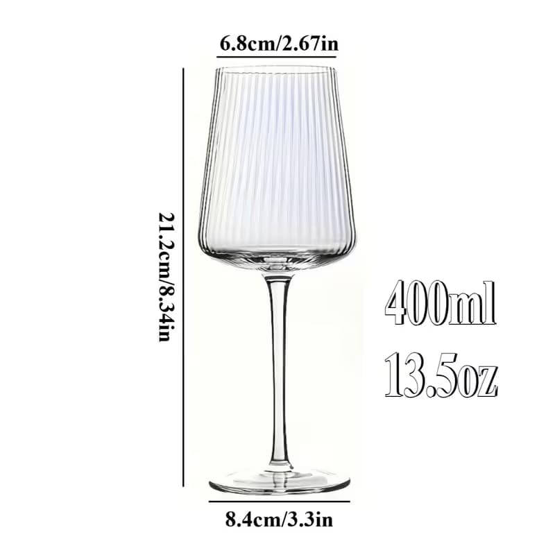 Image of PrimeWorld Crystal Wine Glasses Set of 4 | Premium Red & White Wine Glassware with Laser-Cut Thin Rim & Long Stem | Elegant Crystal Glasses for Wine Tasting, Gifting & Daily Use