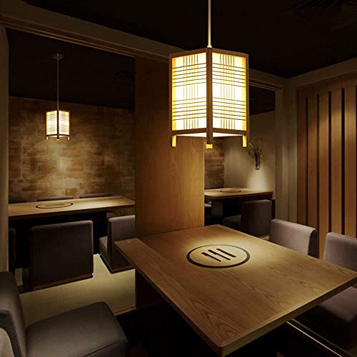 Lámpara colgante de bambú que elimina la luz agresiva con su diseño tatami E27 3