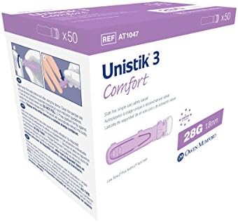Owen Mumford Unistik 3 Safety Lancets (28G), 50 Count Owen Mumford Unistik 3 Safety Lancets (28G), 50 Count