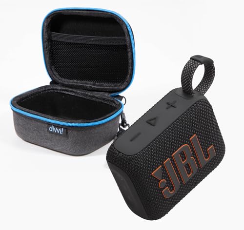 JBL GO 4 Portable Bluetooth Speaker & divvi GO Protective Hardshell Case - Black