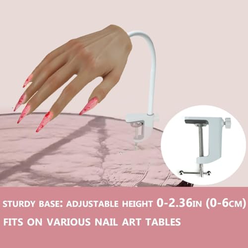 Xmasir Kit de mão de silicone branco para prática de unhas de acrílico com 500 peças de tiras de unh