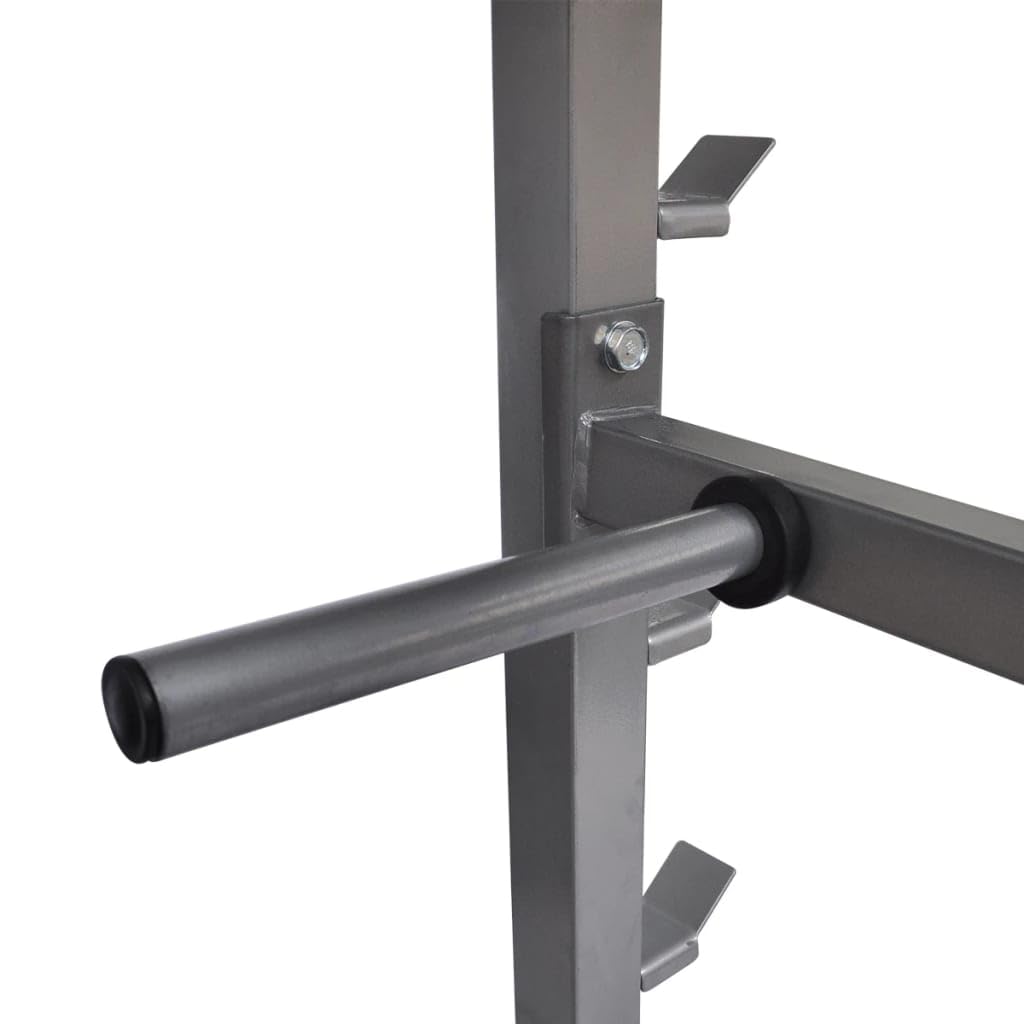Generic Soporte de barra compatible con mancuernas de neopreno y hierro fundido, marco de acero pesado con una carga máxima de 300 Kg, Base antideslizante, Gris, 49 X 100 X 95 Cm, 7 Ronda