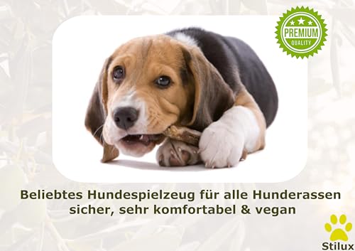 Stilux® Kauhloz aus Olivenholz für Hunde bis 5Kg, Größe XS, Kauknochen Hundespielzeug, langlebiges Holzknochen Kauspielzeug zur Hund Zahnpflege