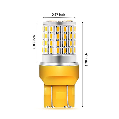 Phinlion 7443 Amber Led Turn Signal Light Bulbs Super Bright 3014 72-Smd T20 7440 7444 Led Yellow Bulb For Turn Signal Blinker Light #TOP6