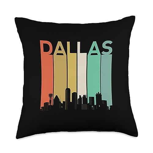 Dallas Star Vintage Retro Dallas Texas Vintage Skyline Lone Star State Houston Throw Pillow, 18x18, Multicolor