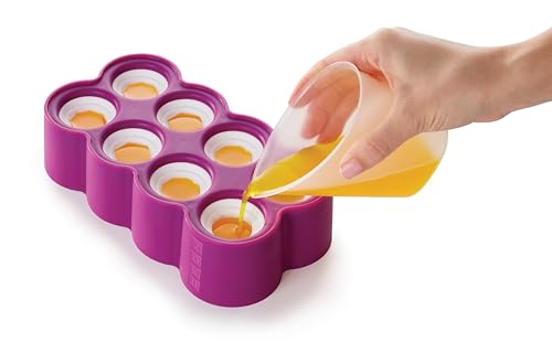 ZOKU Ring Pop Molds - 8 Silicone Popsicle Molds with Reusable Ring Sticks, Makes Gem, Jewel and Heart-Shaped Ice Pops, Easy-Release, BPA-Free