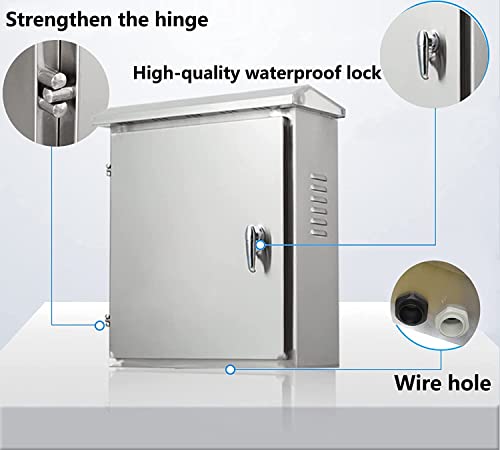 Gersik 304 Outdoor Stainless Steel Electrical Box Enclosure, Ip67 Waterproof Junction Box, Weatherproof Nema Enclosure Box, Wall-Mounted Project Boxes For Electronics With Insulation Mounting Plate #TOP4