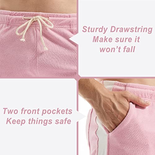 Aimpact Mens Casual Terry Shorts Cotton 5 Inch Lounge Shorts Jogger Short Shorts Pink Medium #TOP5