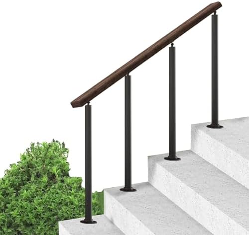 Adjustable Metal Stair Railing Post - 95cm(37.4in) Iron Baluster for Outdoor/Indoor Safety, Side Mount Banister Column for Elderly Support, Durable Staircase Spindles