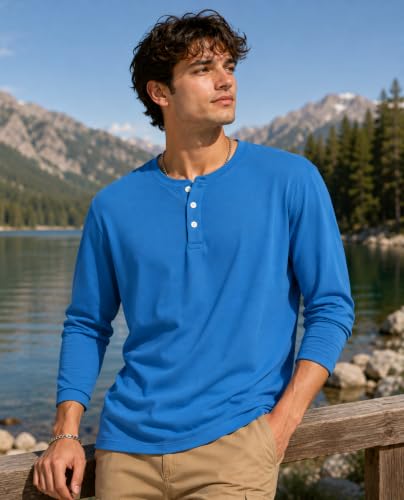 Image of London Hills t Shirt for man | Solid Henley t Shirts for Mens | Casual Wear Tshirt for man | Shirts Men | Tshirt Shirts Men | Full Sleeve t Shirt for Men's | Mens tees | t-Shirts Stylish Everyday Use
