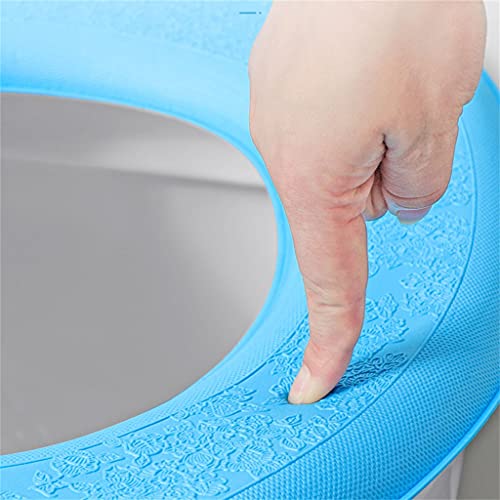 Cojín de inodoro tipo pasta autoadhesivo lavable almohadilla impermeable contra la humedad 5