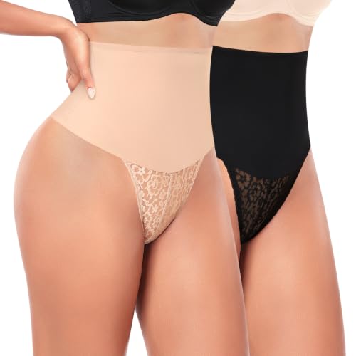 Image of Werena Thong Shapewear for Women Mid High Waisted Shaper Panties Girdle