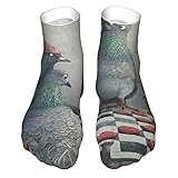 YAZXHJAZ Lässige Crew-Socken für Herren und Damen, Tauben, die Schachbretter spielen