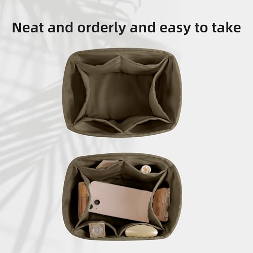 Image of DGAZ Silk Purse Organizer Insert Fits Chanel Duma Bags,Silky Smooth Bag Organizer,Luxury Handbag & Tote Shaper(Etoupe grey,22A /22C /23C Large)