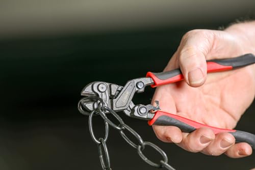 Image of ARES 70664-8-Inch Mini Bolt Cutter - Chrome Moly Steel Construction & Induction Hardened Cutting Edges - Designed for Heavy Duty Wire, Bolt, Nail & Rivet Cutting