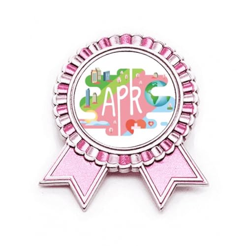 Médaille Lauréat Broche Badge d'Avril Métal Rose Medium Finition Premium