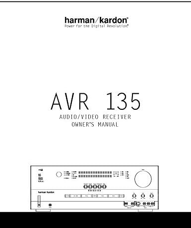 Instruction Manual for Harman Kardon AVR-135 AV Receiver Owners Instruction Manual Reprint Plastic Comb