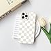 NITITOP Compatible with iPhone 14 Pro Max Case Cute Aesthetic Checkerboard Checkered Pattern for Women Girl Trendy Slim Fit TPU Silicone Shockproof Full Camera Protection Cover - White